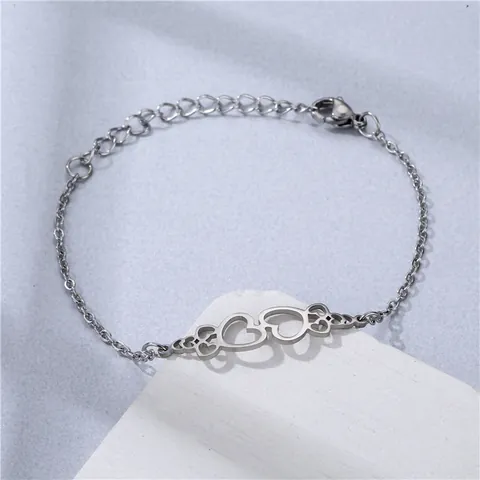 Braccialetto Minimalista in Acciaio Inossidabile per Donna Argento Regolabile Cuore Farfalla Stella Delfino Croce Gioielli Regalo