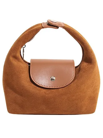 Borsa a Tracolla da Donna in Camoscio Vintage Occidentale Patchwork a Fagottino Borsa a Mano di Alta Moda per il Pendolarismo Quotidiano