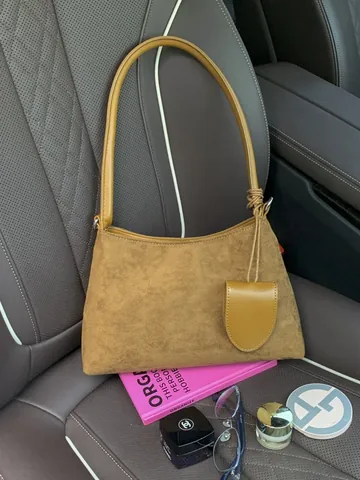 Women Retro Frosted PU Leather Underarm Bag Vintage Shoulder Bag With Detachable Mini Pouch Daily Commute Fashion Bag