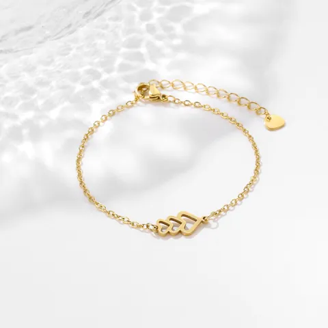 Moderno Bracciale In Acciaio Inossidabile Con Cuore Traforato Per Donna Catena A Maglie Lucida Bracciale Regolabile Oro Argento Gioielli Di Moda Regalo