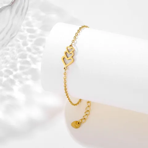 Moderno Bracciale In Acciaio Inossidabile Con Cuore Traforato Per Donna Catena A Maglie Lucida Bracciale Regolabile Oro Argento Gioielli Di Moda Regalo