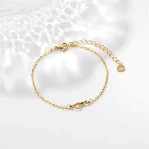 Minimalist Stainless Steel Finger Heart Bracelet For Women Hollow Heart Gesture Adjustable Chain Bracelet Fashion Jewelry