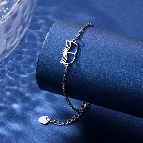 Bracciale con Pendente a Forma di Libro Aperto in Acciaio Inossidabile per Donna Gioiello Regolabile Stile Letterario