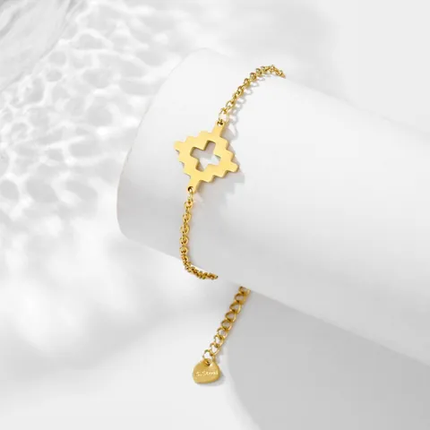 Bracciale Minimalista in Acciaio Inossidabile Placcato Oro per Donna Pendente Geometrico Animale Gioielli di Moda Regalo di Compleanno