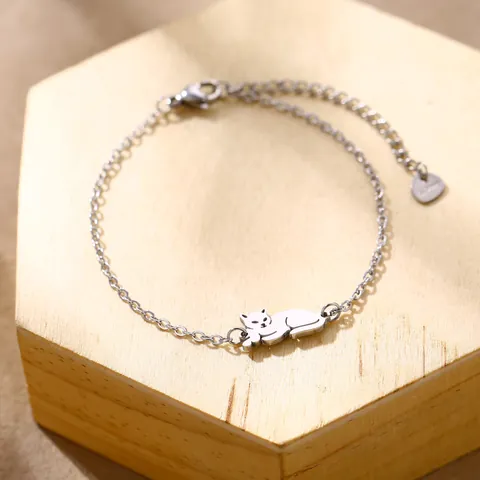 Bracciale Minimalista in Acciaio Inossidabile Con Ciondoli Animali e Geometrici Regolabile Gatto Cane Civetta Rosa Gioielli da Donna
