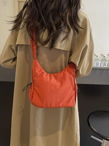 Γυναικεία Τσάντα Ώμου Puffer Ελαφριά Space Cotton Τσάντα Hobo Με Scrunchie Λουρί Πλισέ Τσάντα Μασχάλης Casual