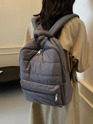 Grote Capaciteit Gewatteerde Puffer Rugzak Voor Dames Heren Lichtgewicht Gevoerde Schoudertas Casual School Reizen Daypack