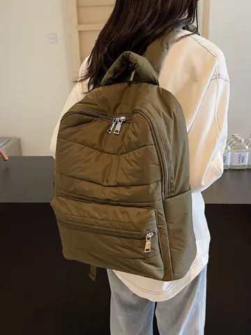 Grote Capaciteit Gewatteerde Puffer Rugzak Voor Dames Heren Lichtgewicht Gevoerde Schoudertas Casual School Reizen Daypack