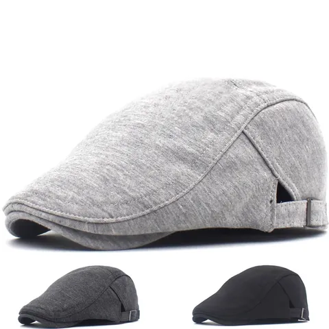 Vintage Adjustable Cotton Flat Cap For Men Women Classic Solid Color Newsboy Ivy Cabby Hat Fashion Casual Outdoor Beret Hat