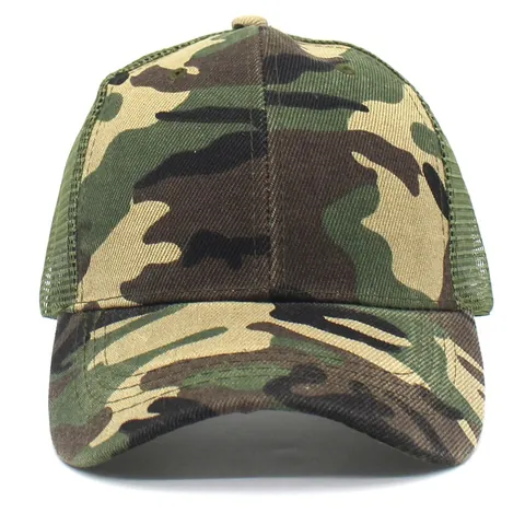 Camouflage Baseball Cap Men Women Breathable Mesh Trucker Hat Adjustable Outdoor Military Training Sun Protection Hat