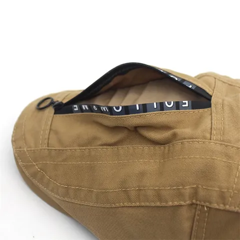 Béret en Coton pour Hommes Casquette Vintage Bec de Canard Avec Poche à Fermeture Éclair Imprimé Lettres Réglable pour Quotidien Voyage