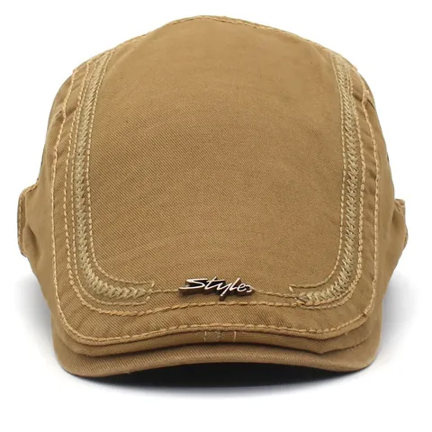 Gorra Plana de Algodón Retro Para Hombre Mujer Boina Ajustable Con Etiqueta Metálica Style Outdoor Casual Gorra Ivy