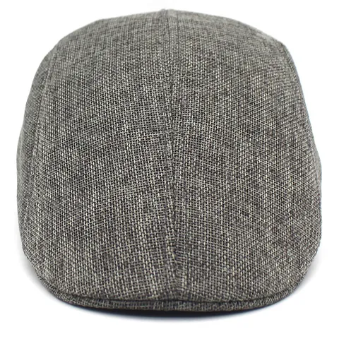 Retro Mesh Flat Cap For Men Women Breathable Linen Newsboy Ivy Cabbie Hat Summer Sunshade Outdoor Driving Forward Cap