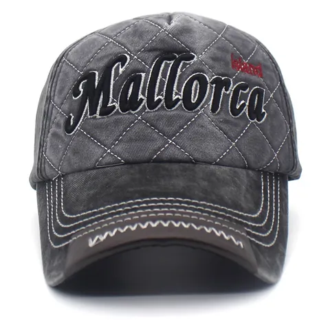 Berretto da Baseball Patchwork in Cotone Lavato Vintage Mallorca Island Ricamato Trapuntato Cappello Parasole Regolabile Uomo Donna