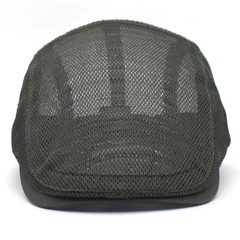 Boina Plana de Malla de Verano Para Hombre Mujer Transpirable Ligera Ajustable Protección Solar Gorra Casual Al Aire Libre Color Sólido