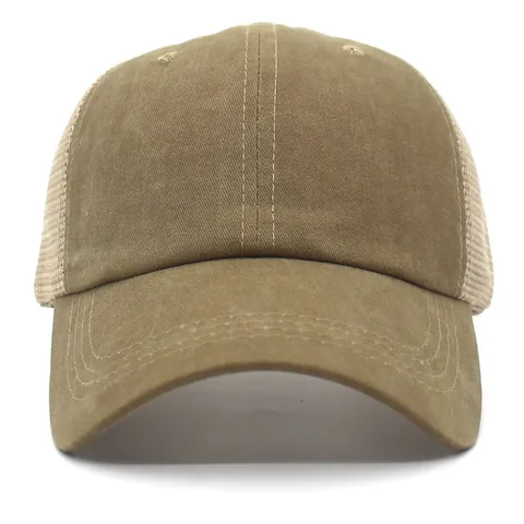 Unisex Αναπνεύσιμο Βαμβακερό Καπέλο Trucker με Πλέγμα Ρυθμιζόμενο Βίντατζ Μονόχρωμο Καπέλο Μπέιζμπολ για Υπαίθρια Αθλήματα Προστασία από τον Ήλιο
