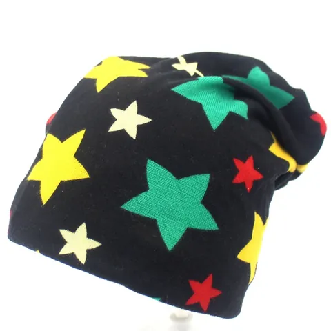 Dames Imitatie Kasjmier Beanie Muts Kleurrijk Sterpatroon Slouchy Zacht Gebreide Muts Herfst Winter Warm Outdoor Headwear