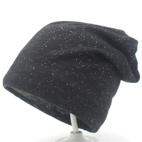 Bonnet Slouchy Décontracté pour Femmes en Imitation Cachemire Tricoté Avec Effet Miroitement Chaud Bonnet Souple Automne Hiver