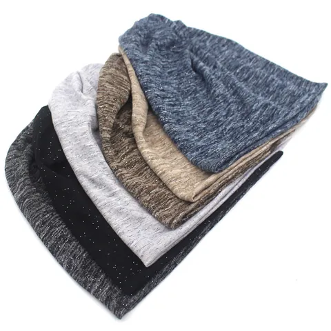 Bonnet Slouchy Décontracté pour Femmes en Imitation Cachemire Tricoté Avec Effet Miroitement Chaud Bonnet Souple Automne Hiver