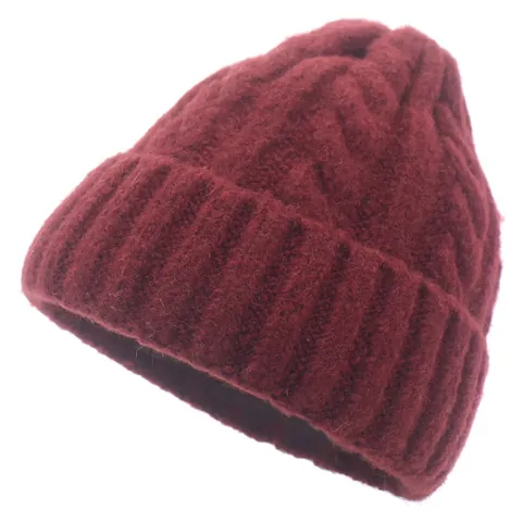 Winter Warm Knit Beanie For Adults And Children Wool Blend Cable Knit Soft Thick Skull Cap Parent-Child Outdoor Cold Weather Hat