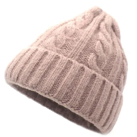 Winter Warm Knit Beanie For Adults And Children Wool Blend Cable Knit Soft Thick Skull Cap Parent-Child Outdoor Cold Weather Hat