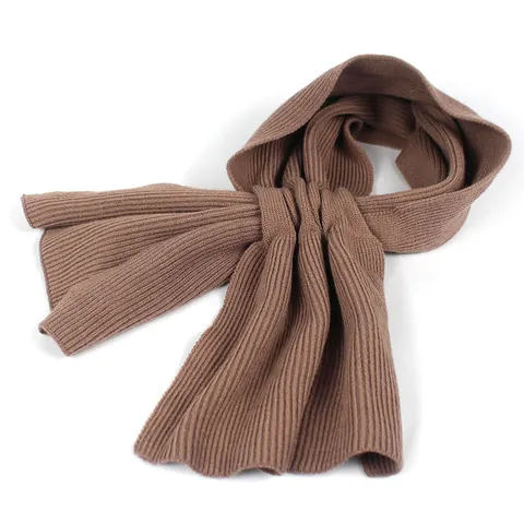 Women's Warm Knitted Scarf Solid Color Ribbed Texture Winter Neck Wrap Criss Cross Soft Yarn Neckwear Elegant Accessories