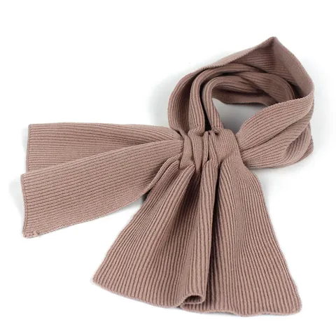 Women's Warm Knitted Scarf Solid Color Ribbed Texture Winter Neck Wrap Criss Cross Soft Yarn Neckwear Elegant Accessories