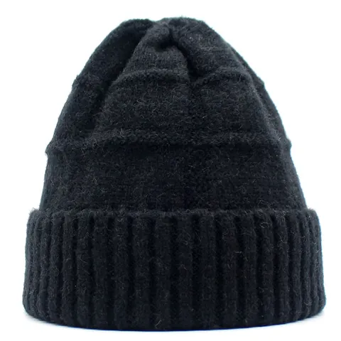 Women's Solid Color Checkerboard Textured Knitted Beanie Hat Warm Winter Cuffed Ribbed Acrylic Skull Cap Casual Daily Headwear