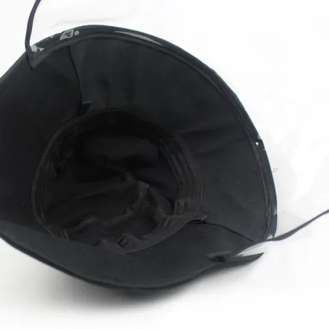 Cappello da Pescatore Protettivo in Cotone Nero Con Visiera in PVC Trasparente Rimovibile Cappello Anti-Goccioline Anti-Polvere per Uomo Donna