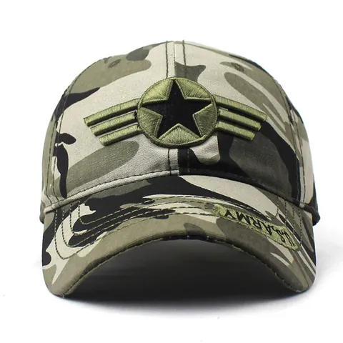 US Army Embroidered Baseball Cap Cotton Camouflage Star Patch Dad Hat Adjustable Military Sun Hat For Men Women Outdoor