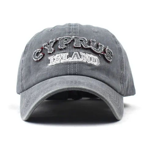 Vintage Washed Cotton Baseball Cap Cyprus Island Embroidery Distressed Dad Hat Adjustable Sun Hat For Men Women Outdoor