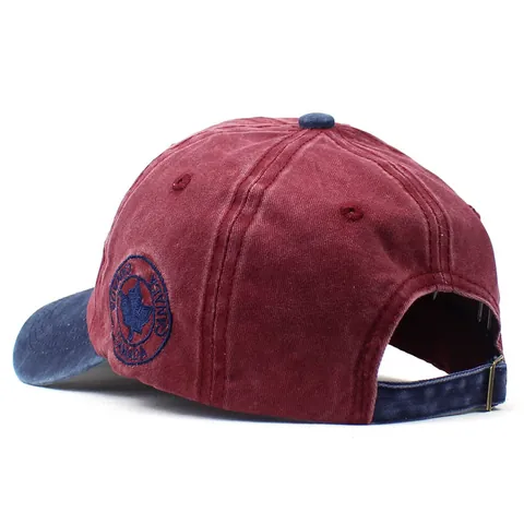 Retro Canada Maple Leaf Embroidery Baseball Cap Washed Cotton Color Block Adjustable Trucker Hat Outdoor Sports Sun Hat For Women Men