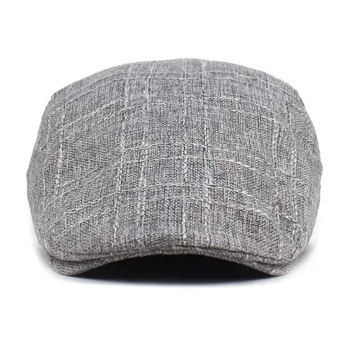Gorra Ivy de Algodón a Rayas Retro para Hombre Boina Plana Vintage Ajustable Gorra Newsboy para Primavera Otoño Aire Libre