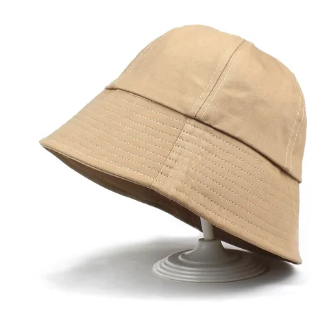 Unisex Casual Pure Cotton Solid Color Bucket Hat Sun Protection Outdoor Foldable Fisherman Hat For Men Women Travel Beach