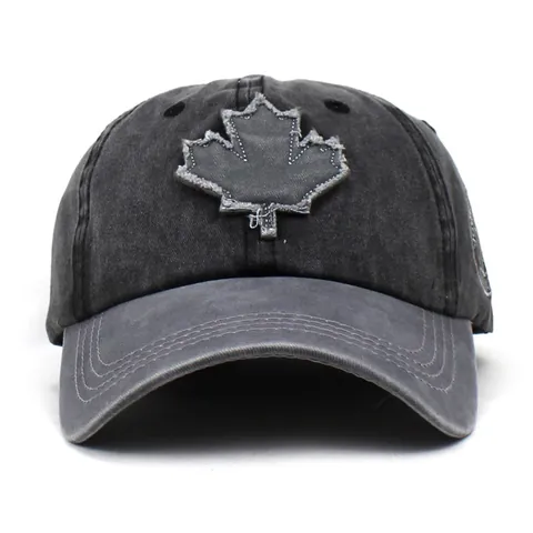 Retro Washed Cotton Baseball Cap Vintage Distressed Maple Leaf Canada Embroidery Sunshade Hat For Men Women Outdoor Leisure Travel