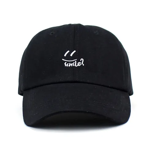 Cappellino da Baseball in Cotone per Uomo Donna Ricamo Smile Regolabile Protezione Solare Outdoor Casual Snapback