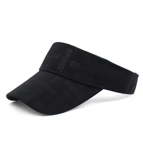 Visera Deportiva Unisex de Mezcla de Algodón con Letra en Relieve Transpirable para Tenis Golf Running Gorra de Banda