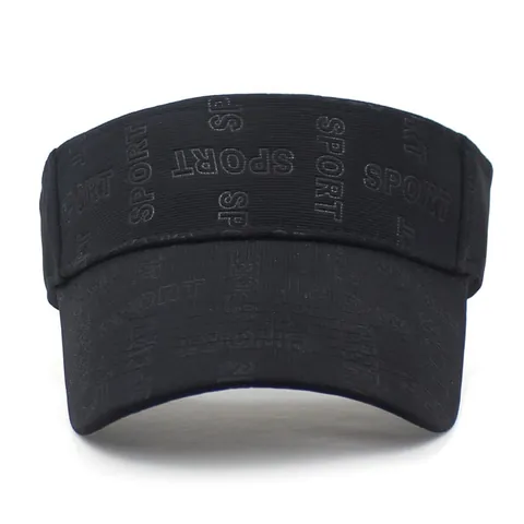 Visera Deportiva Unisex de Mezcla de Algodón con Letra en Relieve Transpirable para Tenis Golf Running Gorra de Banda