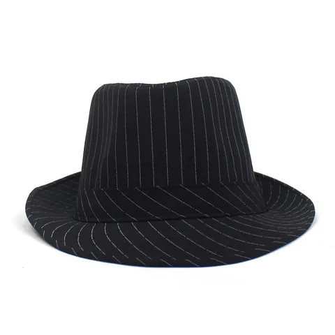 Vintage Striped Fedora Hat For Men Women Cotton Polyester Blend Jazz Hat Short Brim Sunshade Cap Casual Travel Party Gift