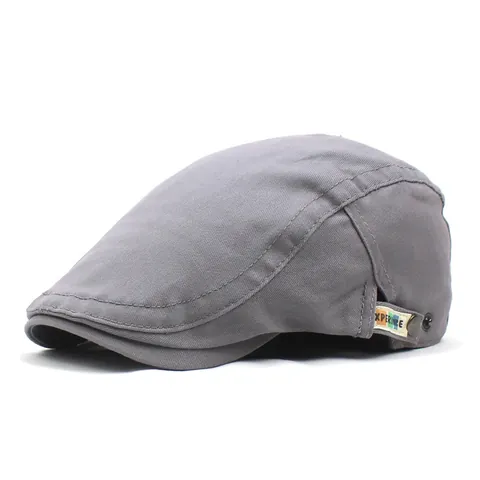 Basco Regolabile in Cotone Vintage Berretto Piatto per Uomo Donna Casual Cappello Cabbie Ivy Con Toppa a Lettera Protezione Solare