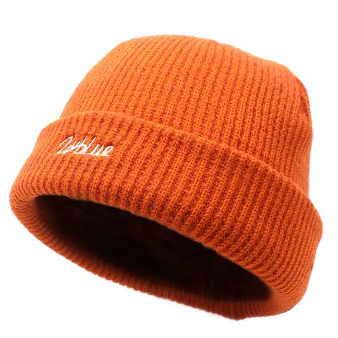 Berretto Beanie in Maglia a Costine di Acrilico Unisex Caldo Invernale Con Risvolto e Ricamo di Lettere per Uomo Donna Sport all'Aperto Casual
