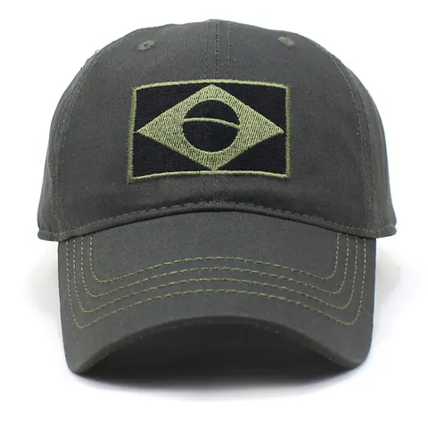 Baumwolle Baseballkappe Herren Damen Bestickter Brasilien Flagge Patch Mode Sonnenhut Tarnung Distressed Washed Outdoor Sport Kappe