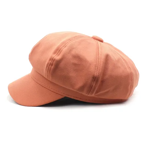 Gorra de Repartidor de Algodón para Mujer Color Sólido Retro Gorra Octogonal Casual Boina de Artista para Accesorio de Moda de Otoño Invierno