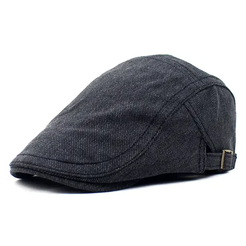 Effen Kleur Katoen Platte Pet Heren Vintage Ivy Newsboy Hat Met Metalen Verstelbare Gesp Ademend Zonbescherming Outdoor Baret