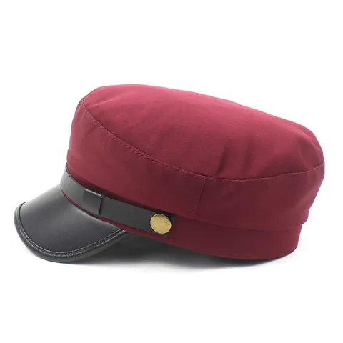 Berretto Newsboy Vintage da Donna Stile Britannico Patchwork in Pelle PU Berretto da Marinaio a Testa Piatta Accessorio Moda Invernale