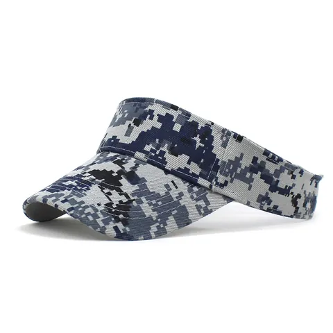 Unisex Digital Camouflage Sun Visor Hat Adjustable Outdoor Sports Polyester Beach Cap For Summer Sun Protection