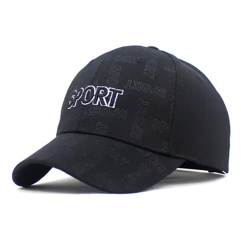 Sport Buchstaben Stickerei Baseballkappe Baumwoll Polyester Mischung Verstellbar Gebogene Krempe Sonnenhut Für Outdoor Laufen Reisen Unisex Accessoire
