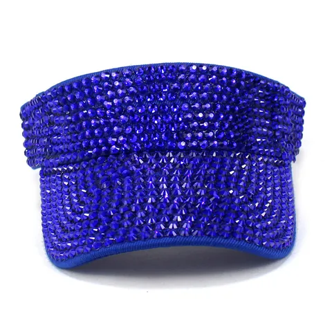 Damen Funkelnd Strass Visier Hut Sommer Sonnenschutz Atmungsaktiv Outdoor Strand Mode Visier Kappe