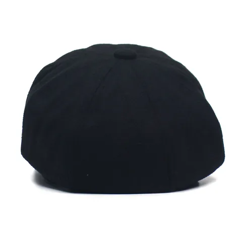 Berretto Newsboy da Donna Nero Cappello Ottagonale Con Decorazione in Metallo Strass Casual Trama Lanosa Baker Boy Autunno Inverno