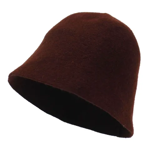 Sombrero de Pescador de Lana Vintage para Mujer Invierno Cálido Antiviento Sombrero de Campana Minimalista Color Sólido Fieltro